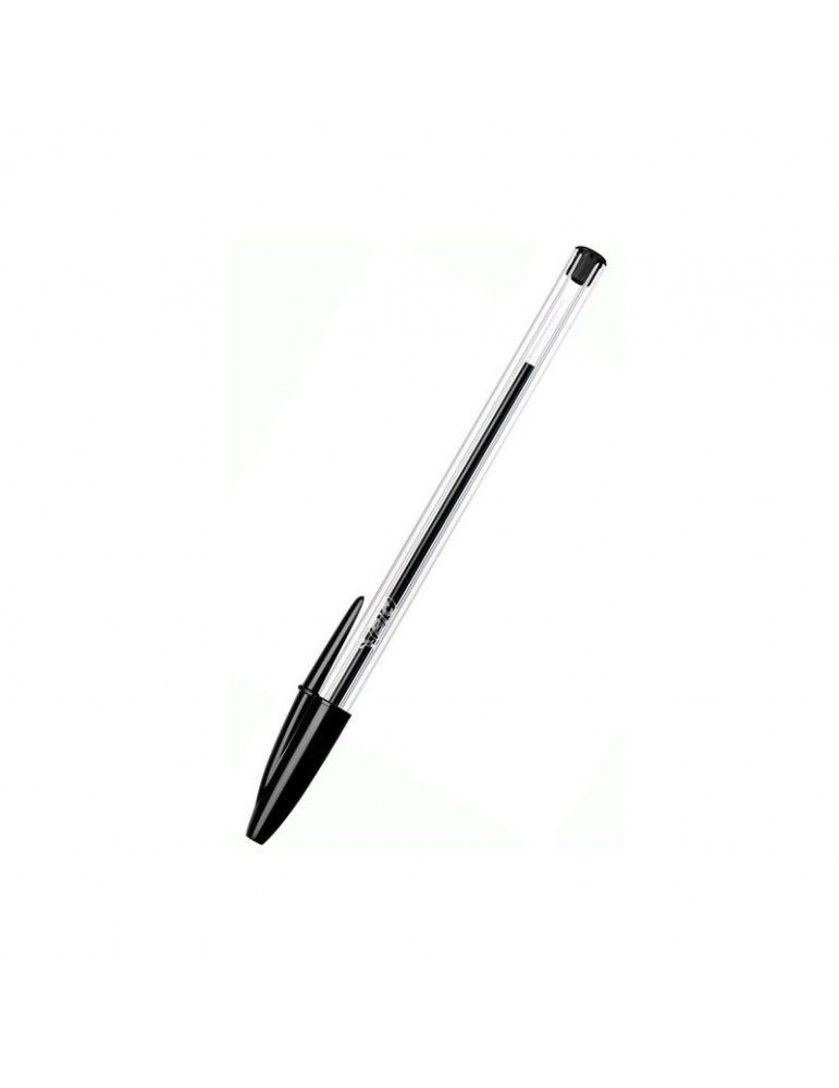 Bolígrafo bic cristal negro plata
