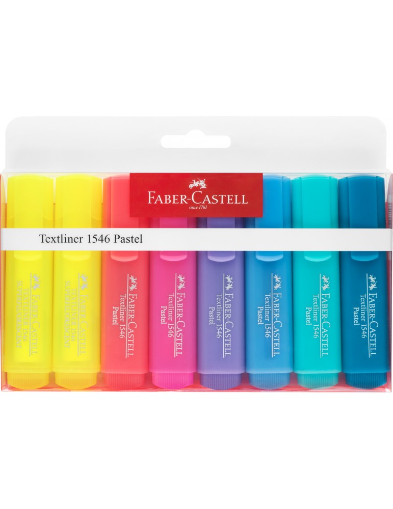 Rotulador Faber Castell fluorescente pastel textliner estuche 8 ud