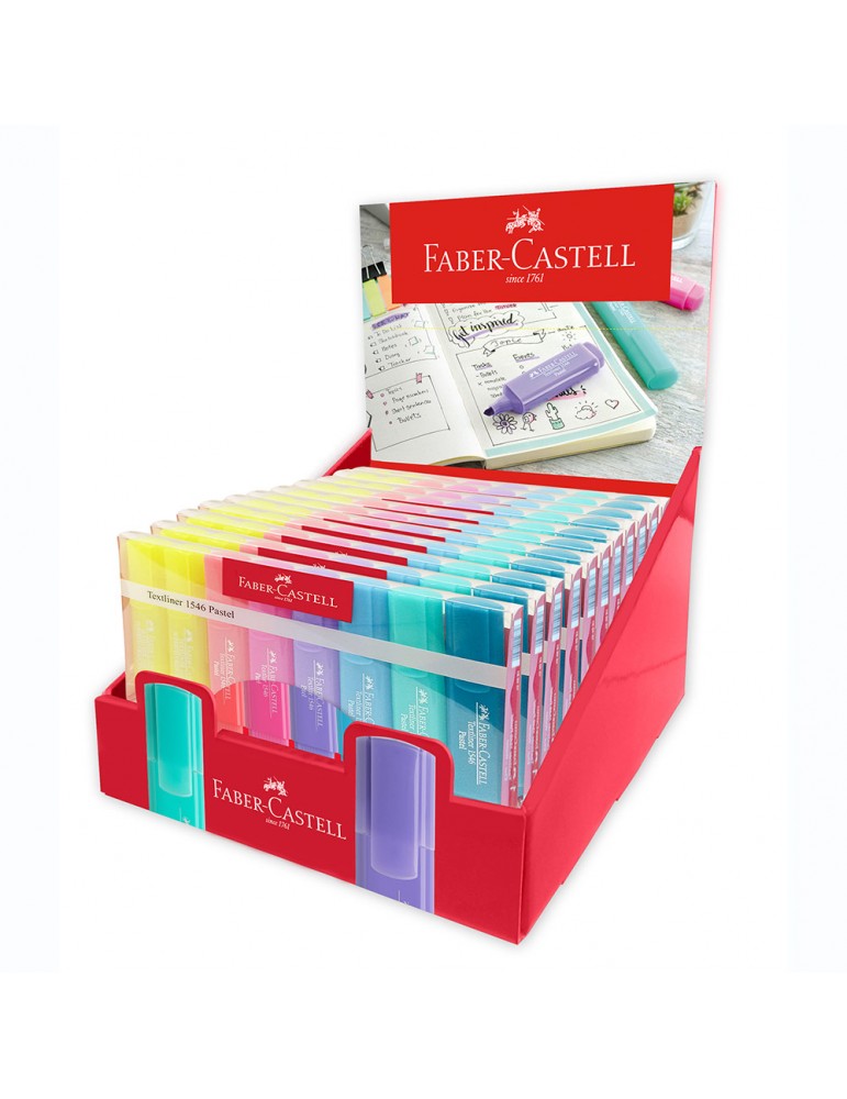 Expositor 10 packs Rotulador Faber Castell fluorescente pastel textliner  colores surtidos