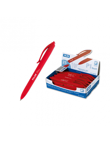 Bolígrafo retráctil MILAN P1 de color rojo 1 mm (Caja 25 unidades)