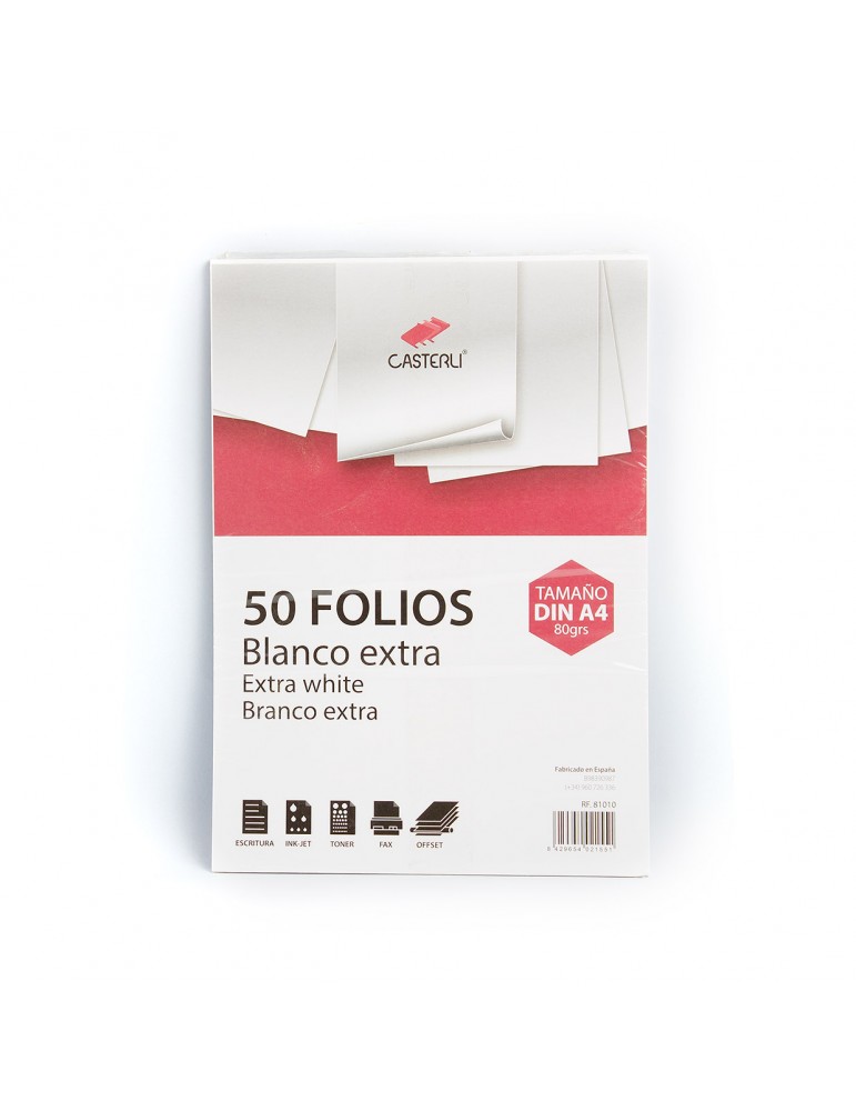 Paquete 50 folios Casterli A4 Extra blanco